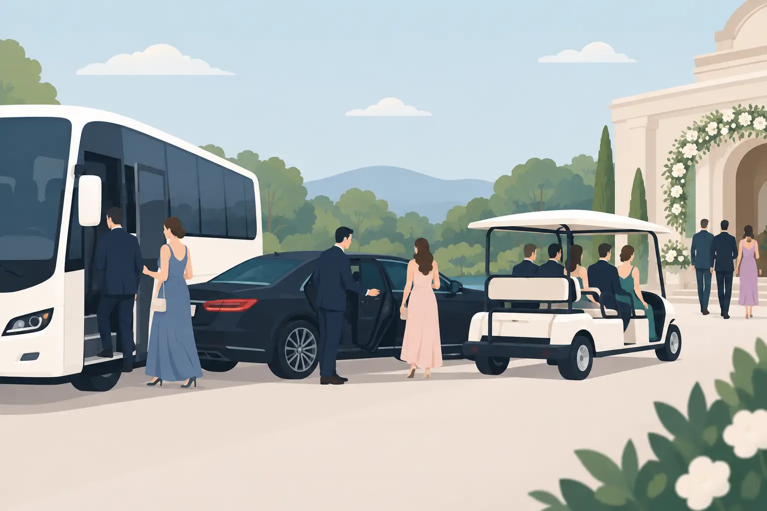 Choosing the Best Transportation for Wedding Guests