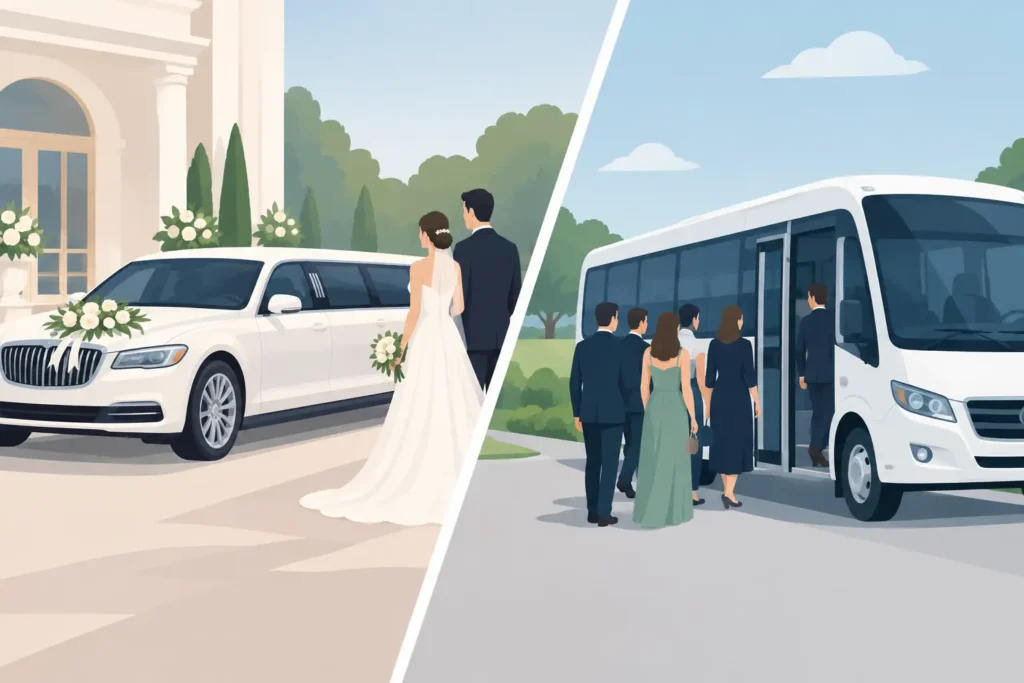 Wedding Limo Versus Shuttle for Your Big Day