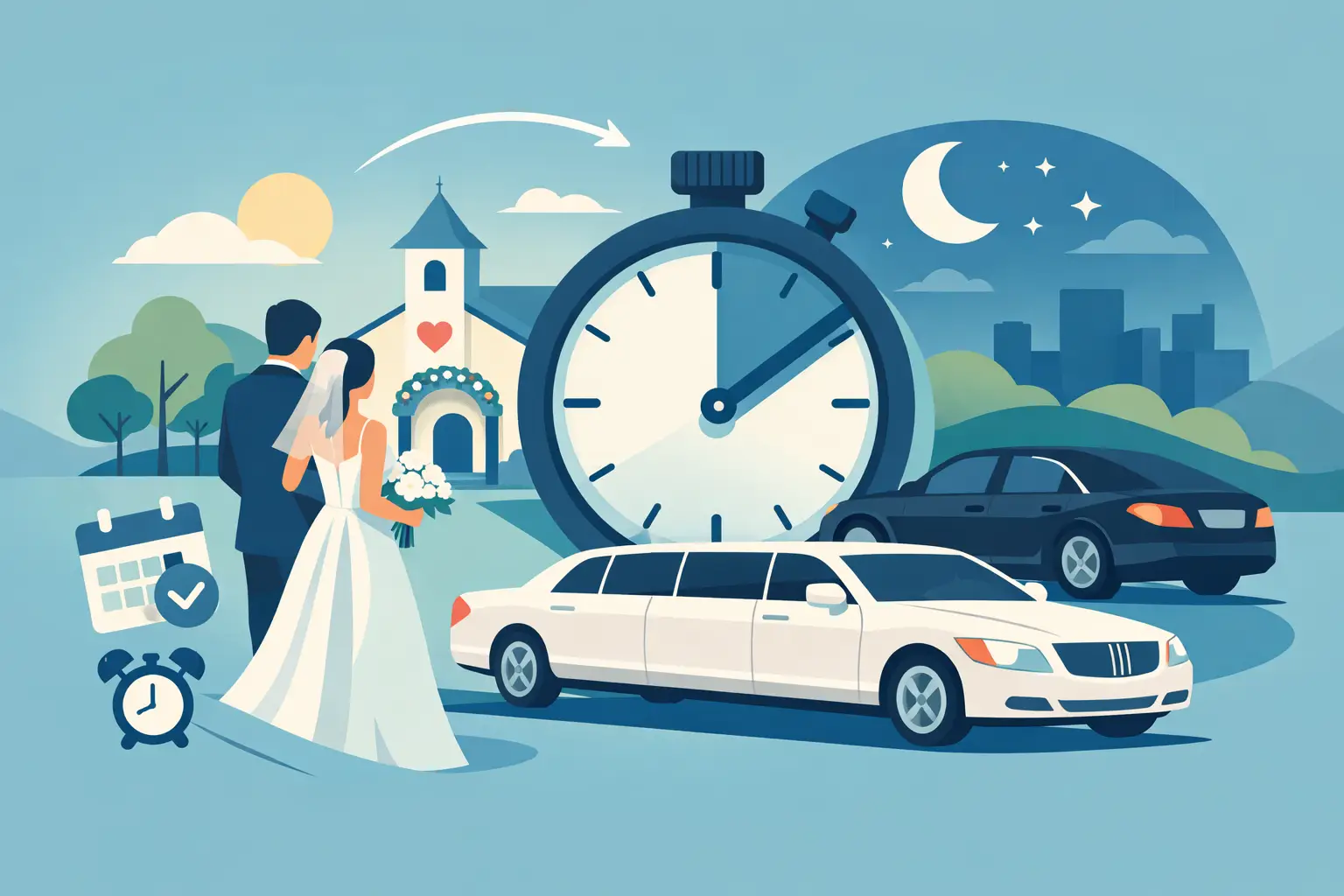 When Should Wedding Transportation Arrive?